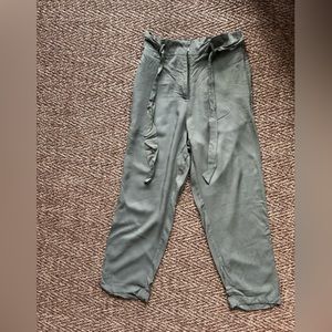 Women’s high waisted belted paper bag pants